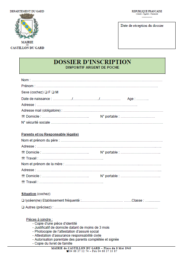 MISSION ARGENT DE POCHE dossier inscription 2025 P1