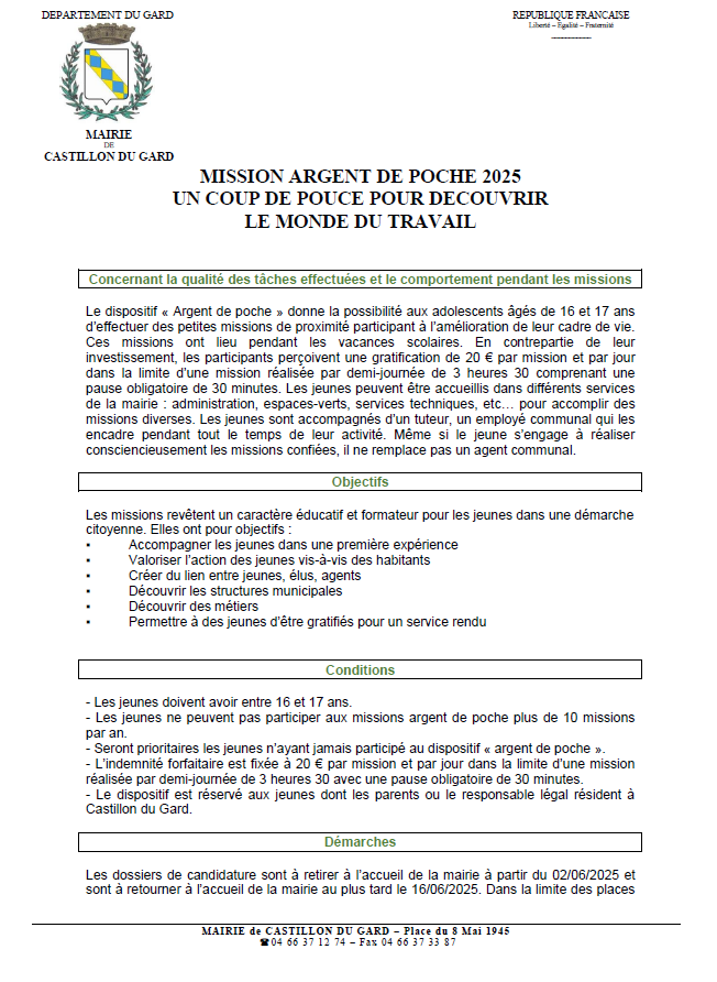 MISSION ARGENT DE POCHE rglement 2025P1