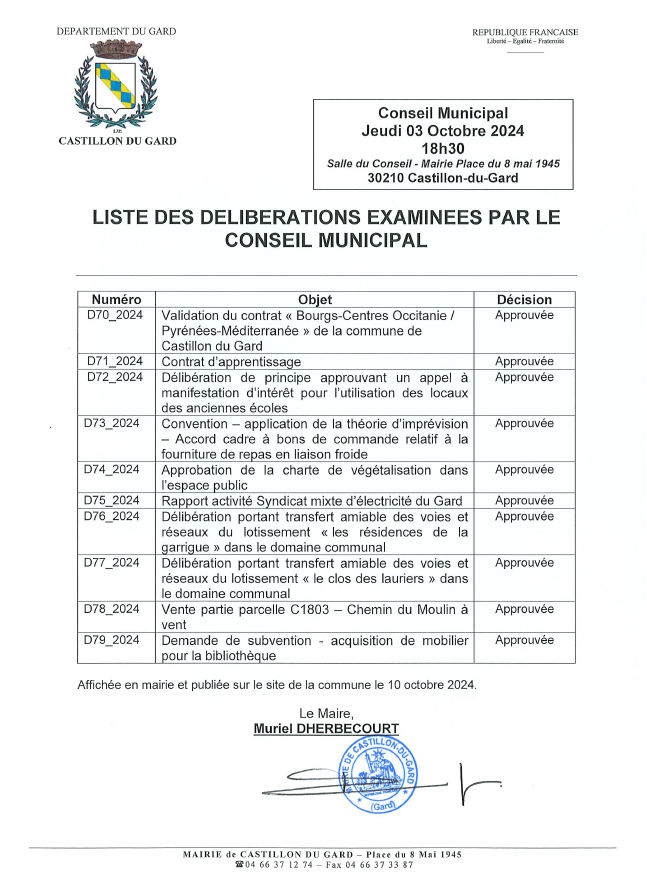 Liste dlibration 03 octobre 2024 page 1